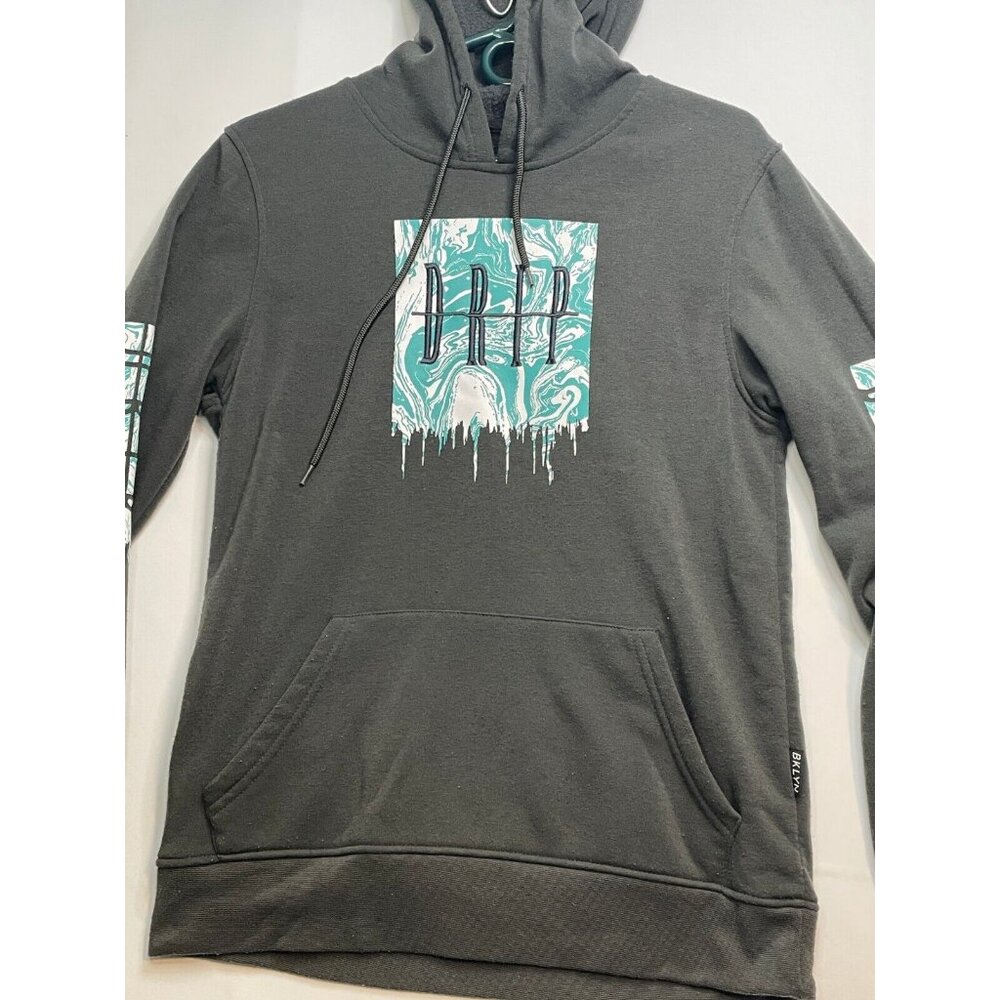 Brooklyn Clothing hoodie sweater mens small long sleeve Drip gray - Picture 7 of 10